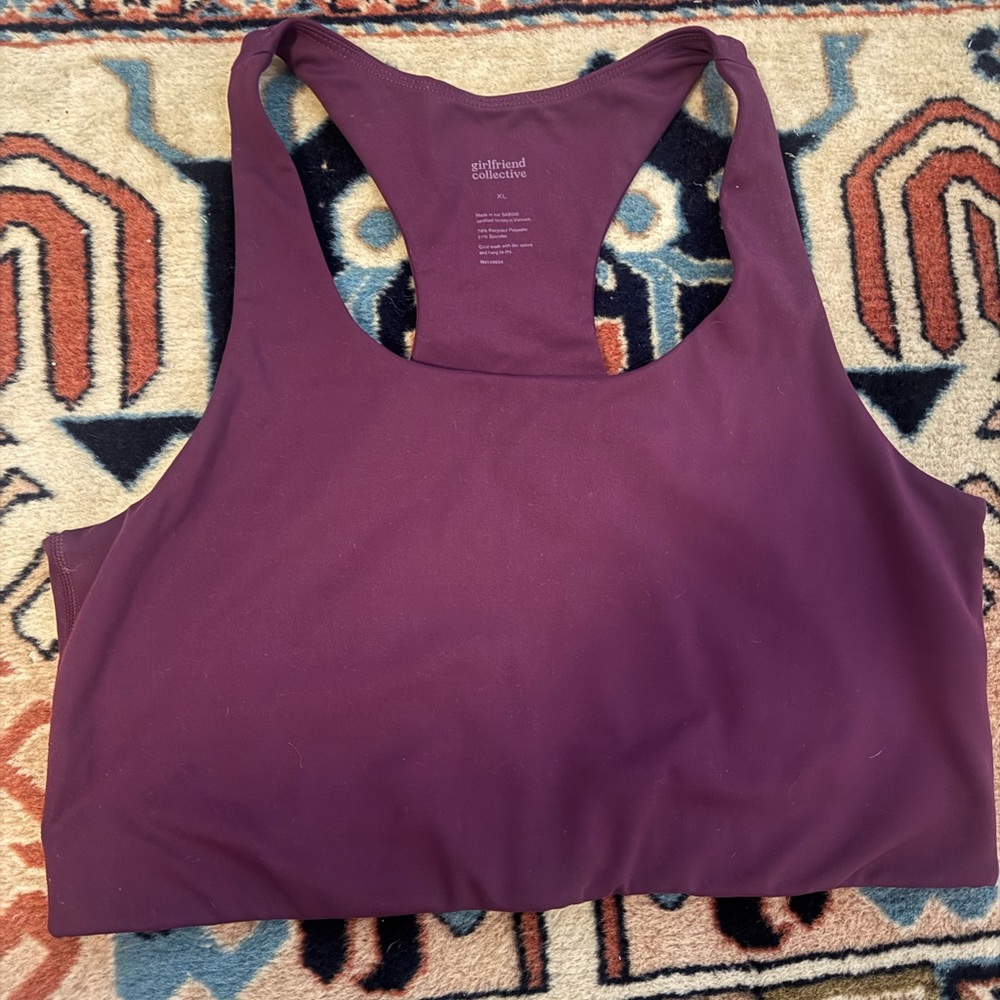 Girlfriend Collective Eggplant Paloma Sports Bra XL